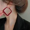 Осенние и зимние новые красные геометрические серьги нишевая индивидуальность высококачественные серьги модный универсальный дизайн серьги