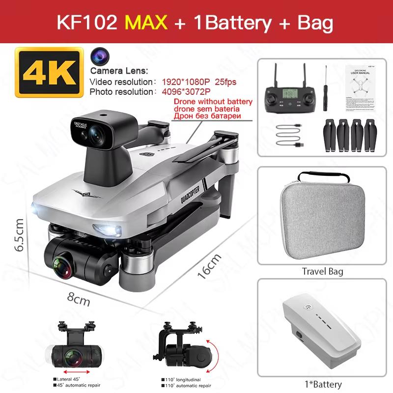 2024 Новый KF102MAX GPS Дрон 4K Профессиональная HD Камера 2-осевой Подвес Anti Shake 5G WiFi FPV Бесщеточный Складной RC Квадрокоптер Игрушка в Подарок 1200 м