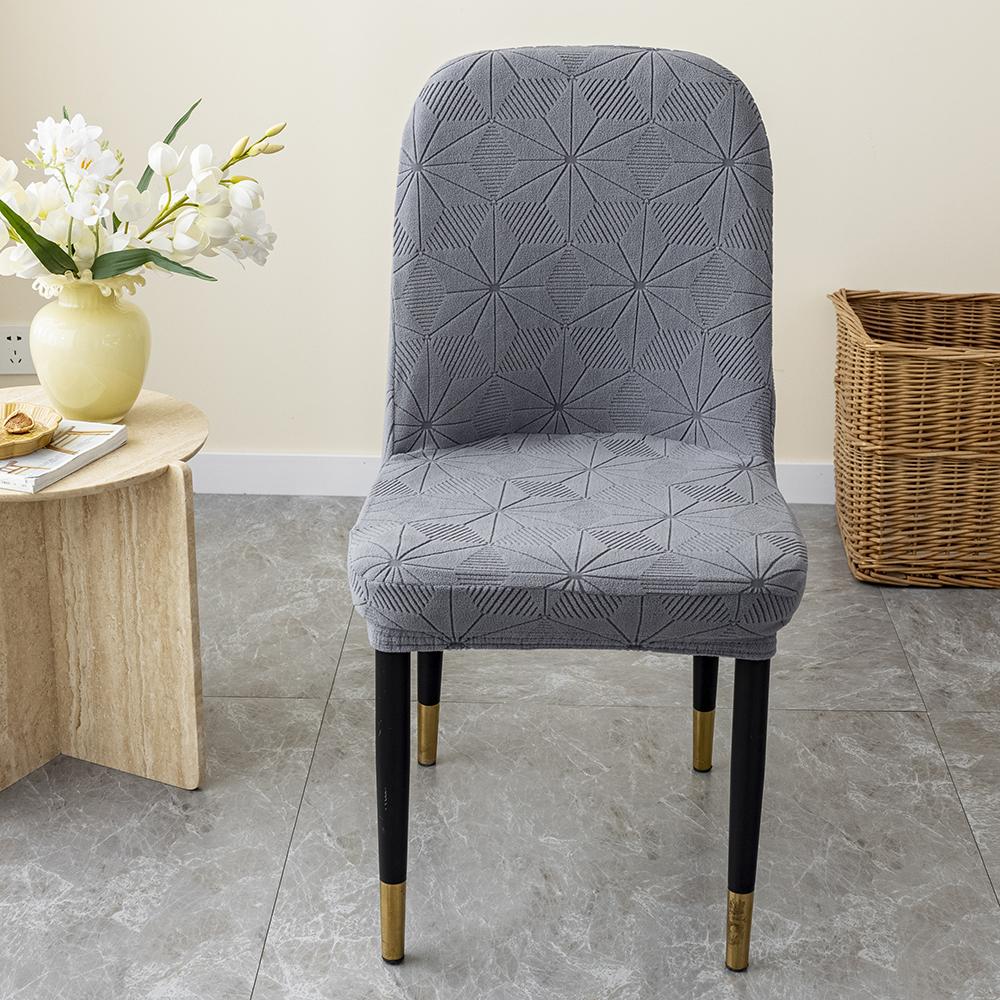 Thicked Jacquard Chair Covers Curved Stretch Chair Seat Cover For Wedding Dining Room Office Chair Covers Banquet Housse 1pcs