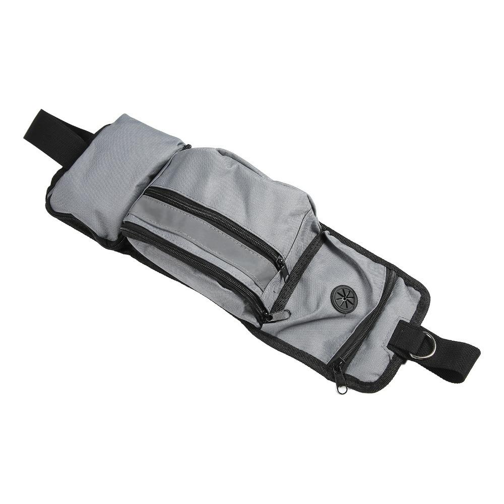 Multi Pockets Pet Training Waist Bag Grey Pet Food Storage Bag Pet Obedience Training