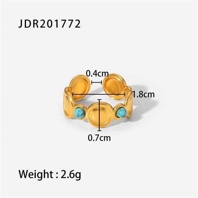 Youthway Новый дизайн Кольцо из нержавеющей стали с натуральным камнем Женское Водонепроницаемое Стильное Золотое Ювелирное изделие Новый Набор