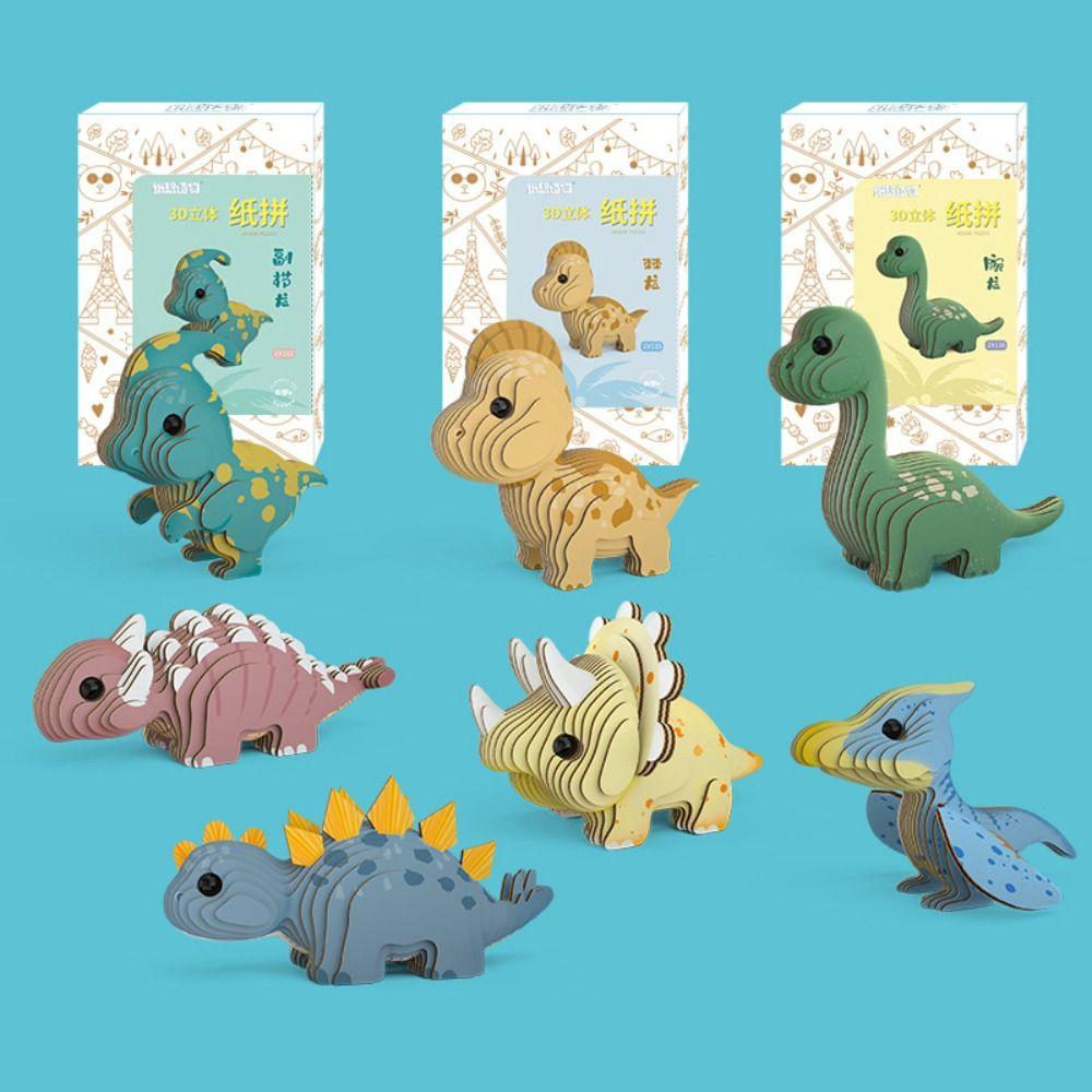 Three-dimensional 3D Cardboard Dinosaur Puzzle Dinosaur Animal Model Toy  Kindergarten
