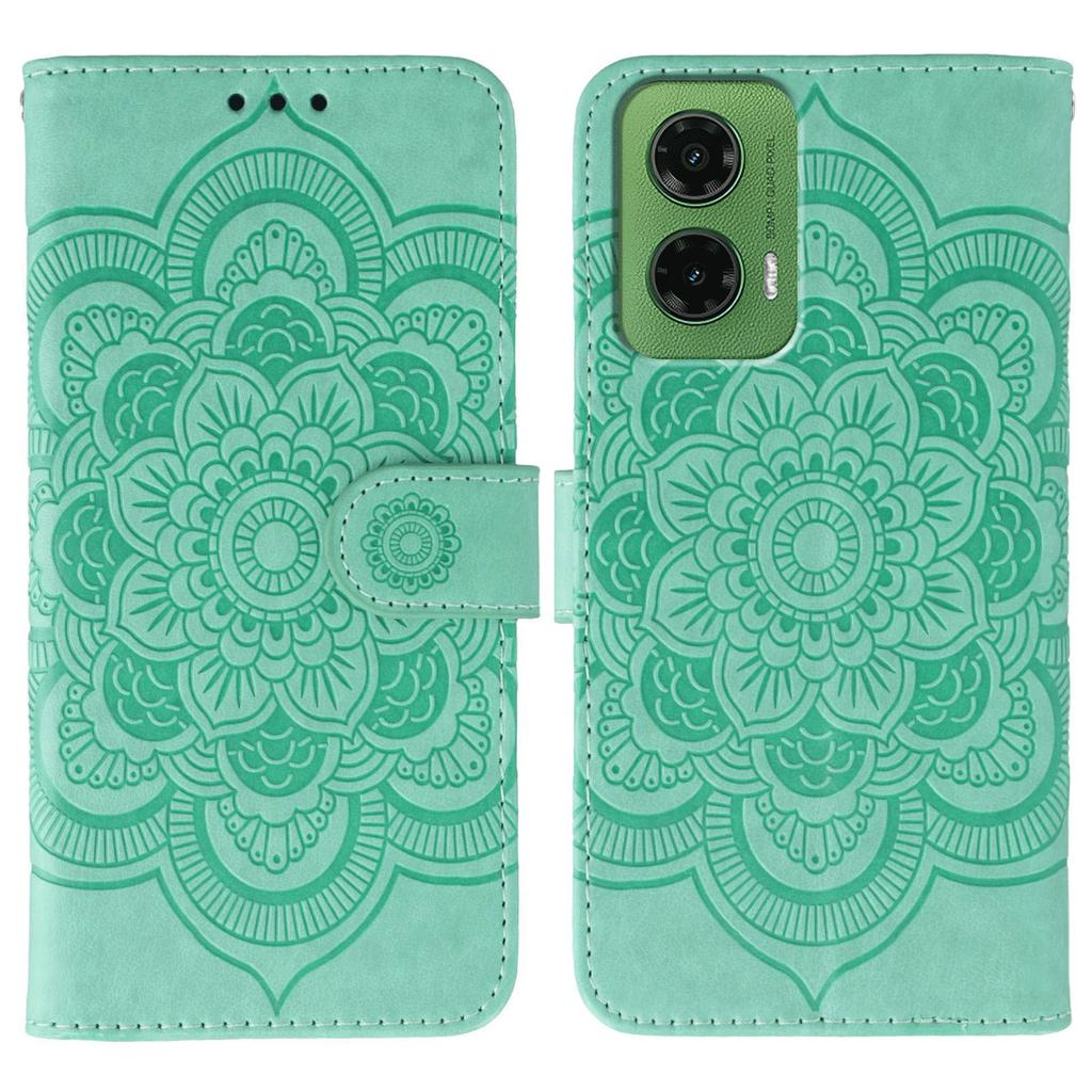 For Motorola Moto G35 5G Case PU Leather Mandala Imprinted Design Wallet Phone Cover