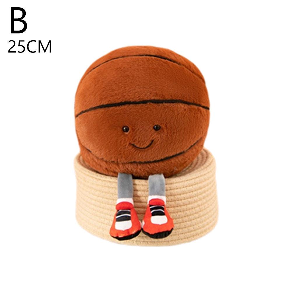 25/33cm Creative Football With Foot Plush Toy Doll Children Decorate Room Cute Basketball Fun Volleyball Soft Pillow