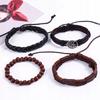 Men's Leather Bracelet, Eco Leather Set, Set Of 4, Tree Of Life, Vintage