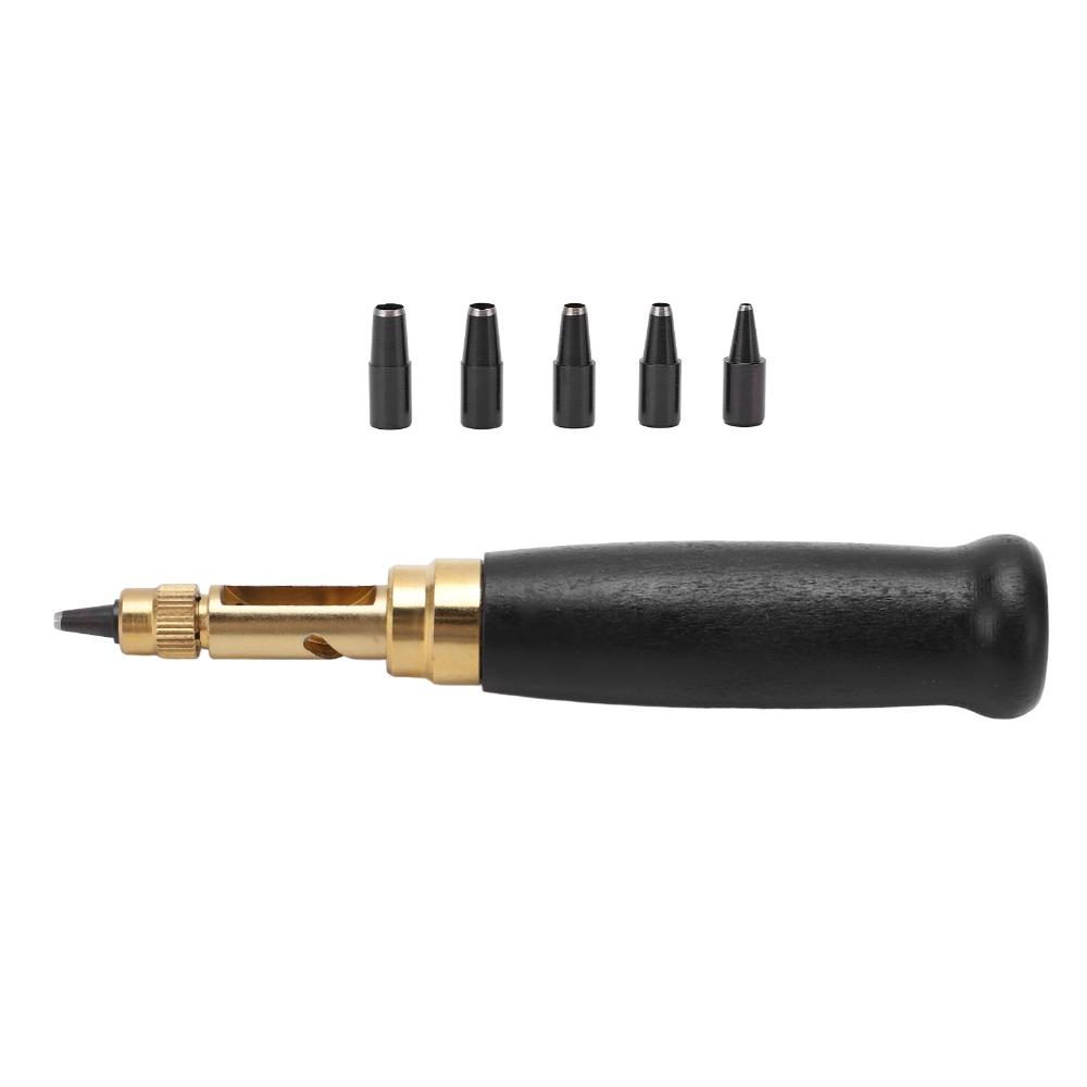 7pcs Wooden Handle Leather Hole Puncher 1.5/2/2.5/3/3.5/4mm Tips Adjustable Punch Set For Beginners