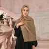 Big Size Pleated Shimmer Cotton Hijab Scarf For Women Muslim Long Shawls Solid Headscarf Wraps Islamic Headband Turban 180*90cm