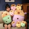 Capybara Plush Toy Simulation Tea With Milk  Room Decor Stuffed Animals Kid Birthday Gift