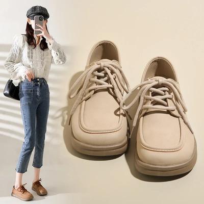 Модные женские новые весенние и осенние туфли на мягкой подошве с толстой подошвой на плоской подошве с большой головкой, уродливые, милые, универсальные, повседневные, нескользящие, удобные