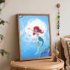 Disney DIY Little Mermaid Oil Painting Art Painting Kit Home Wall Decor Handmade Gift for Room Decorating Wall Art Canvas Painting Set