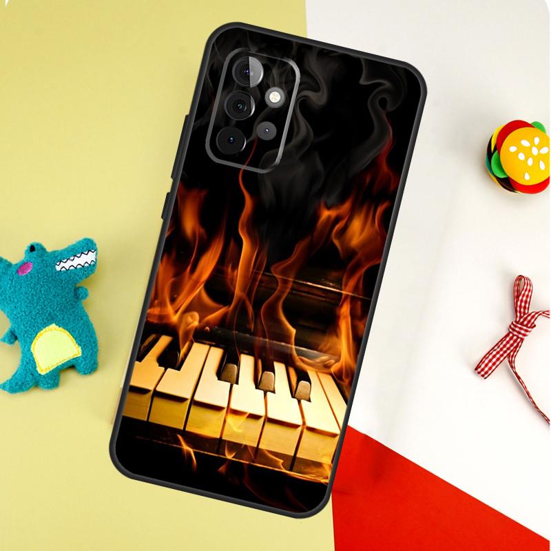 Музыкальные клавиши пианино для Samsung Galaxy A53 A33 A13 A54 A34 A14 A55 A35 A15 A05 A06 A16 A22 A32 A52 Чехол для телефона