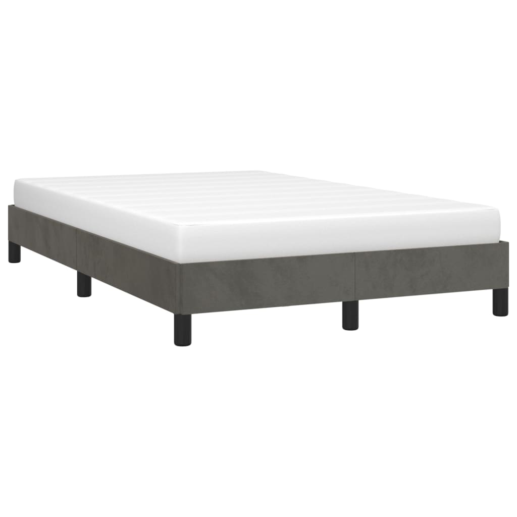 Bed Frame without Mattress Dark Grey 120 x 190 cm Velvet