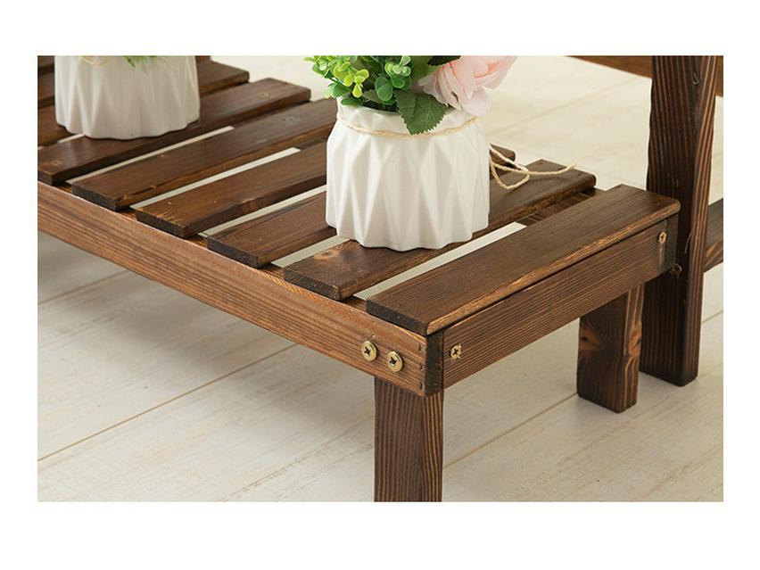 Multi-layer Solid Wood Indoor Balcony Plant Stand