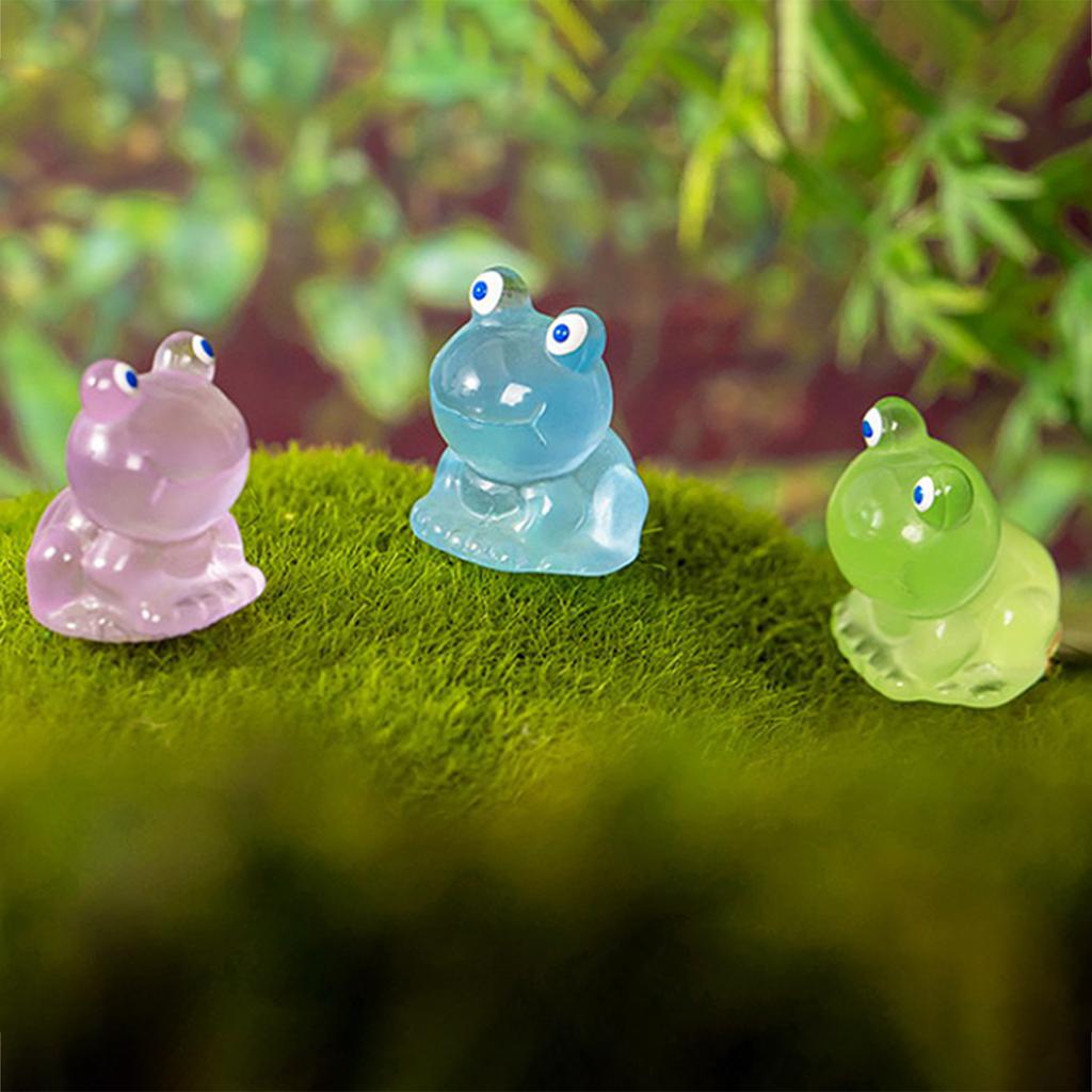 Mini Frog Ornament Natural And Realistic Bright Color Easy To Clean Easy Clean Unique Design Miniature Sculpture Resin Mini Frog