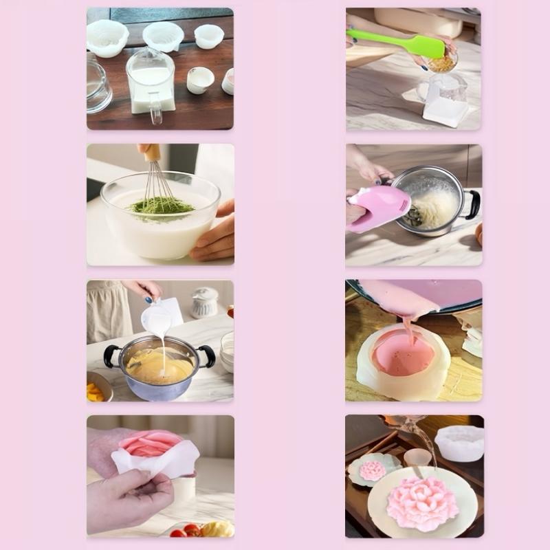 Розовые силиконовые формы для DIY цветов, мастики, кексов, шоколада, конфет, мороженого, сахарных десертов, свечей, мыла, гипса, смолы