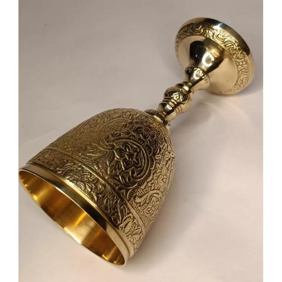 Набор из 2 бокалов для вина, винный бокал из цельной латуни, бокал ручной работы с гравировкой и тиснением из латуни