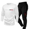 Комплект из лонгслива и брюк с принтом по всей поверхности на флисовой подкладке для осени и весны