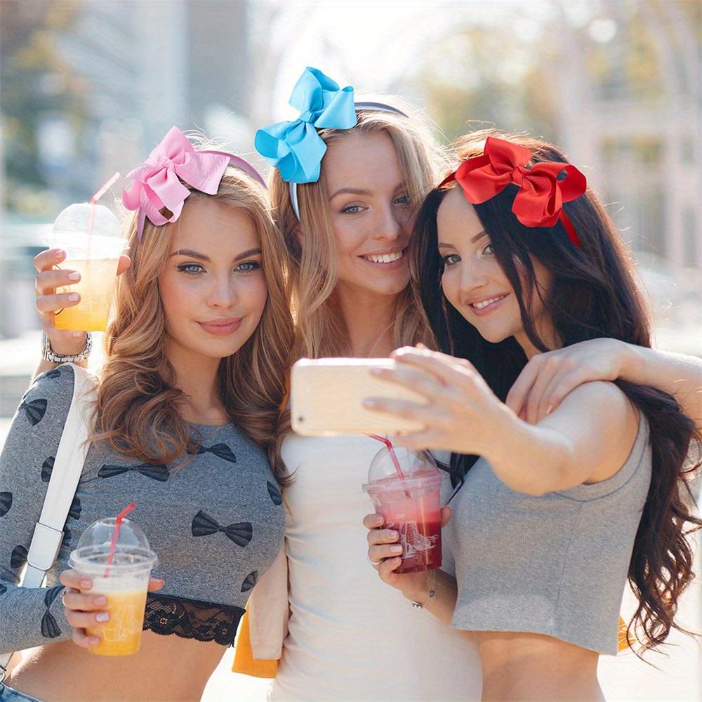 10pcs/pack Grosgrain Hair Bow Headbands for Girls Boutique Ribbon Bow Headbands for Children