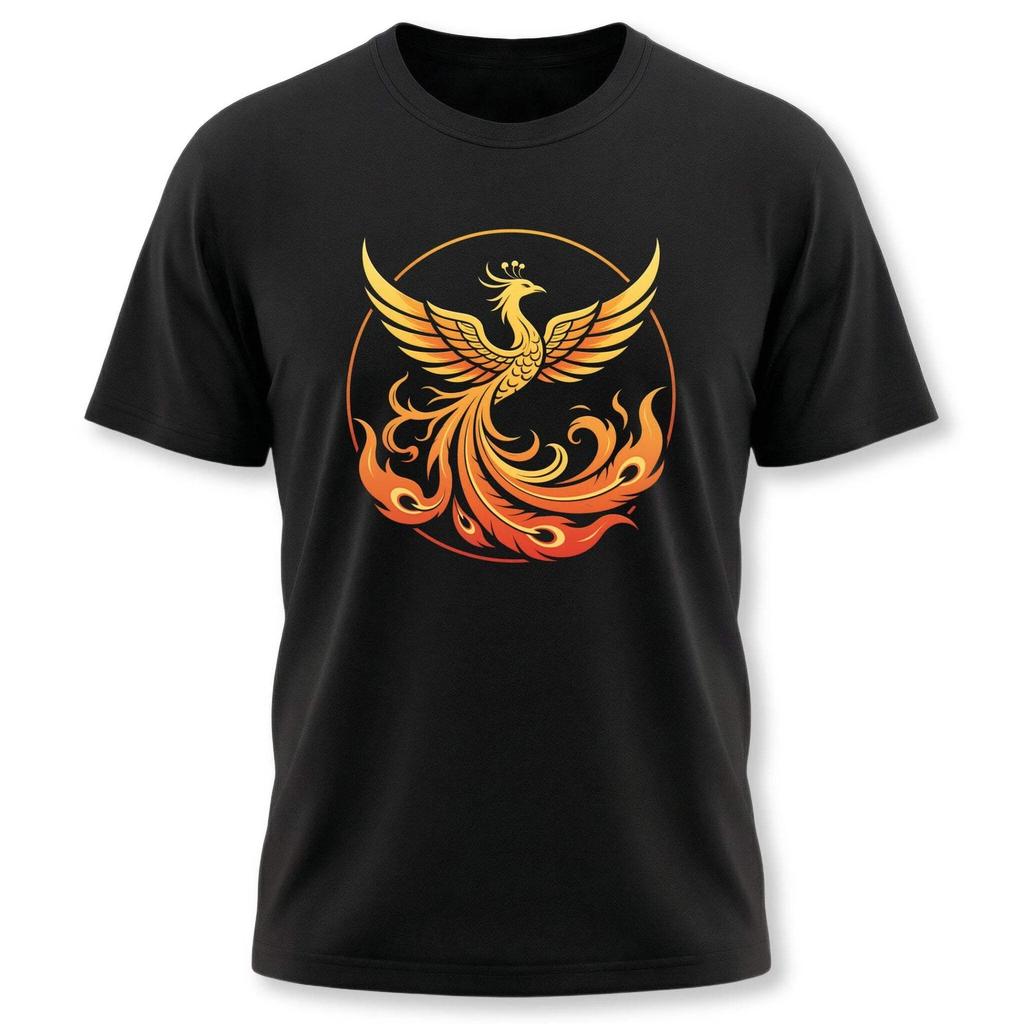 Phoenix Rising From Flames Graphic T-Shirt | Fiery Unisex Graphic Tee Shirt