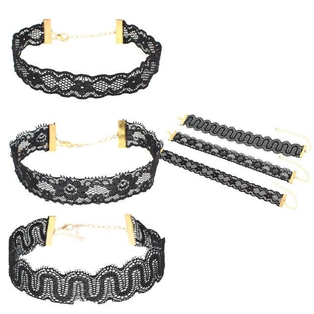 2 /3pcs Sexy Hollow Lace Choker New Design Black Choker Necklace Simple Clavicle Necklace For Women Jewelry Classic Lace Necklace
