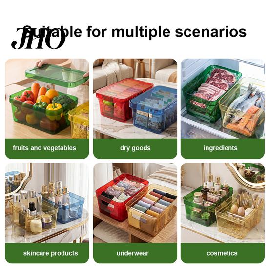 Easy View Storage Box Moisture-Proof with Lid Design Clear Sealed Container Stackable Organizer Durable Plastic for Home Use Freshness
