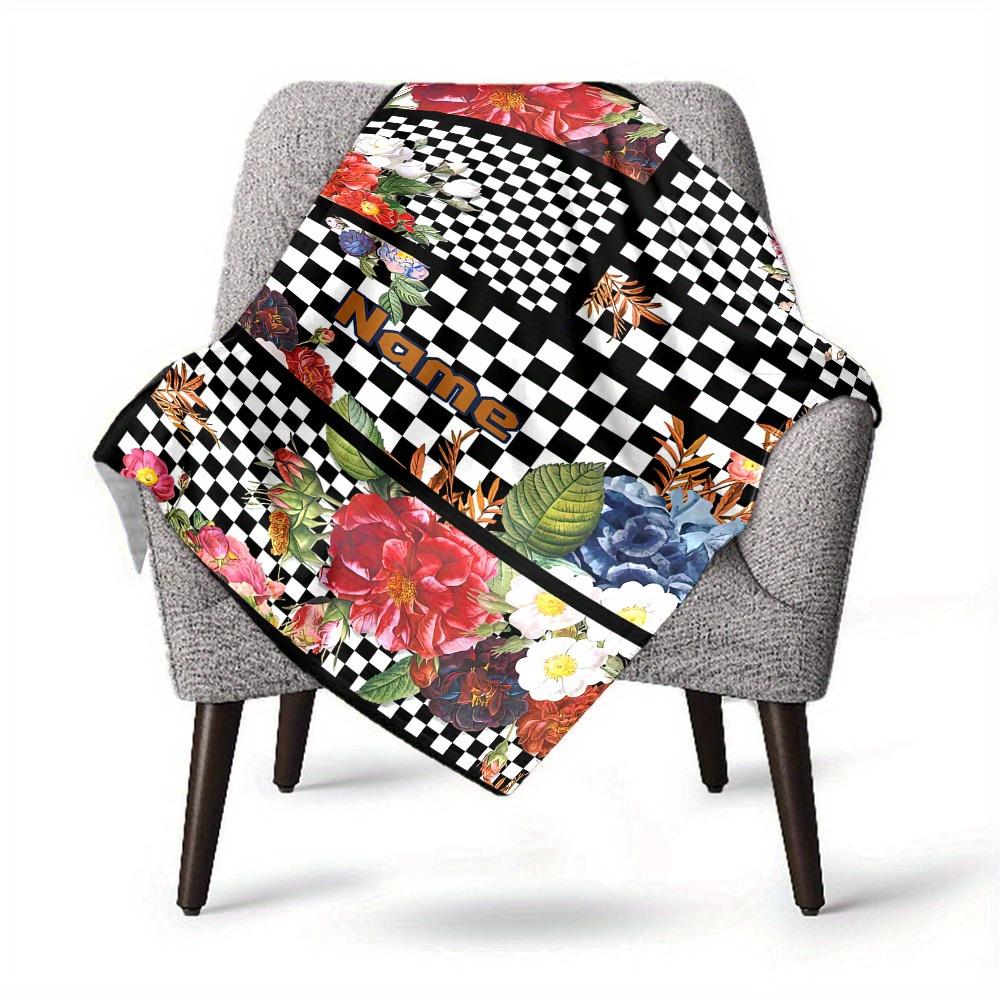 Floral Home Customize Your Name Blankets Comfortable Soft Lightweight Allseason Multipurpose Blanket For Picnics Sofas Offices Beds Living Rooms Gifts