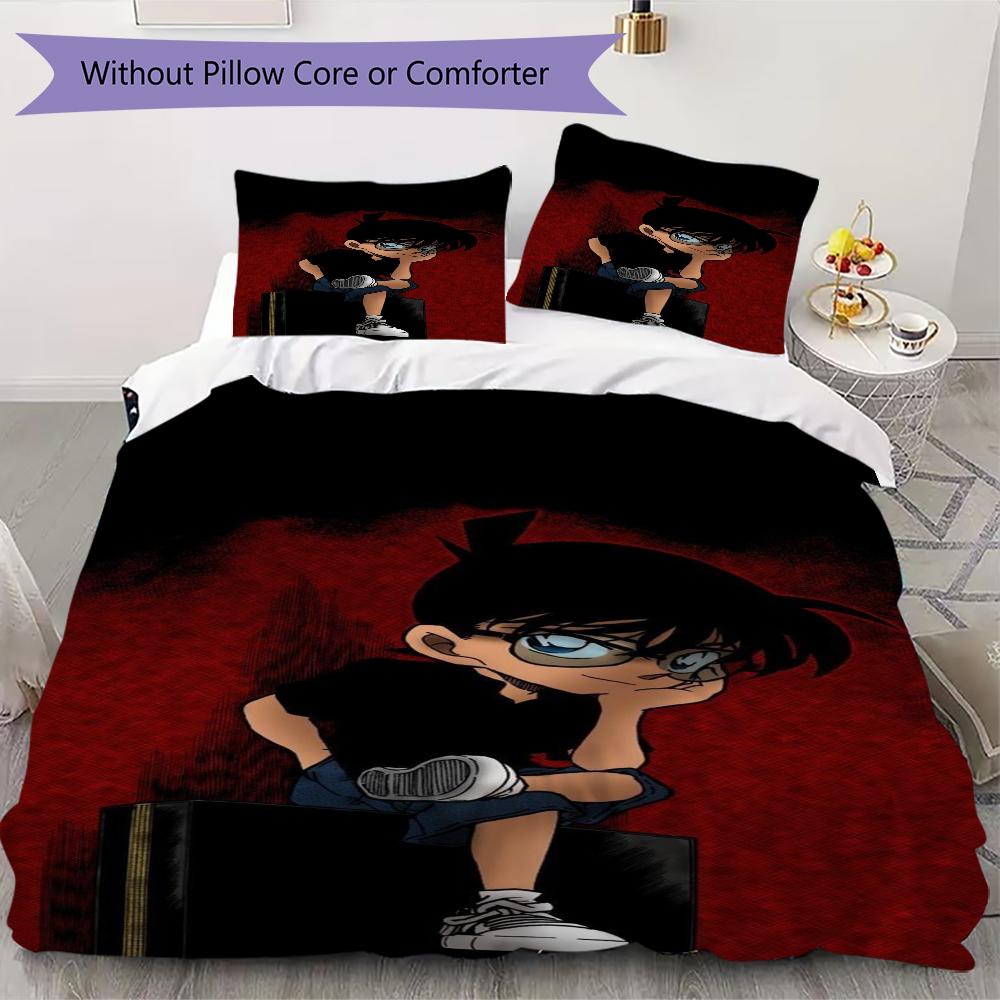 Detective Conan Anime Mystery Adventure Threepiece Set 1 Duvet Cover 2 Pillowcase Without Core Without Core Bedding Set