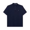 Polo Однотонная вышитая логотипом приталенная футболка-поло с коротким рукавом мужские топы темно-синий 710832748-006