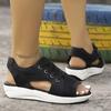 Large Size Summer New Fish Mouth Fly Weaving Casual Sports Sandals Lace-up Women's Beach Shoes
