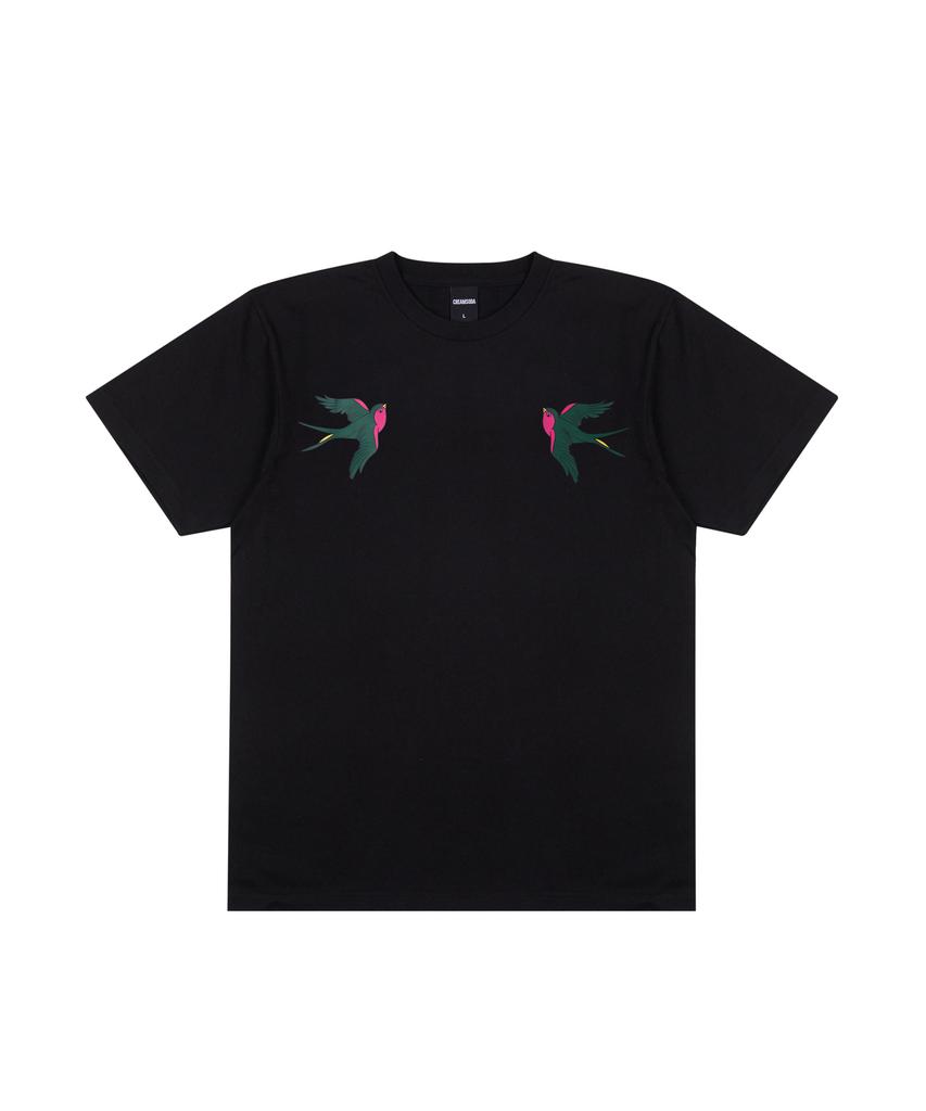 CREAM SODA LAB Swallow Twin Short Sleeve Tee Black