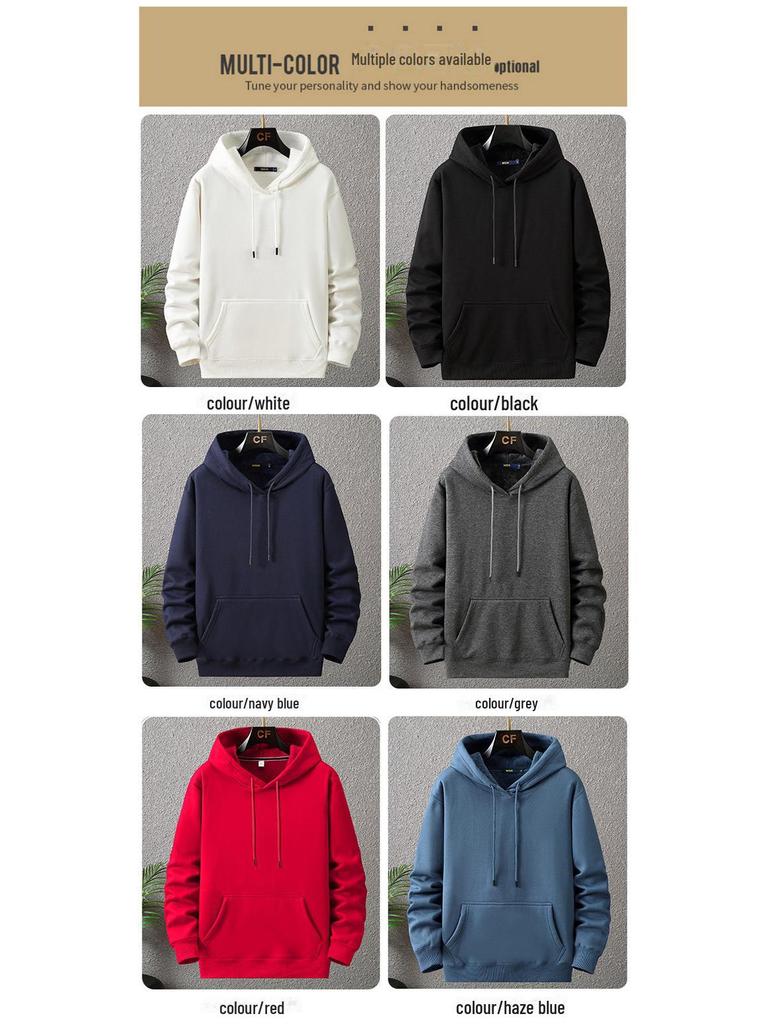 Мужской зимний бархатный пуловер с капюшоном больших размеров - очень мягкий и удобный