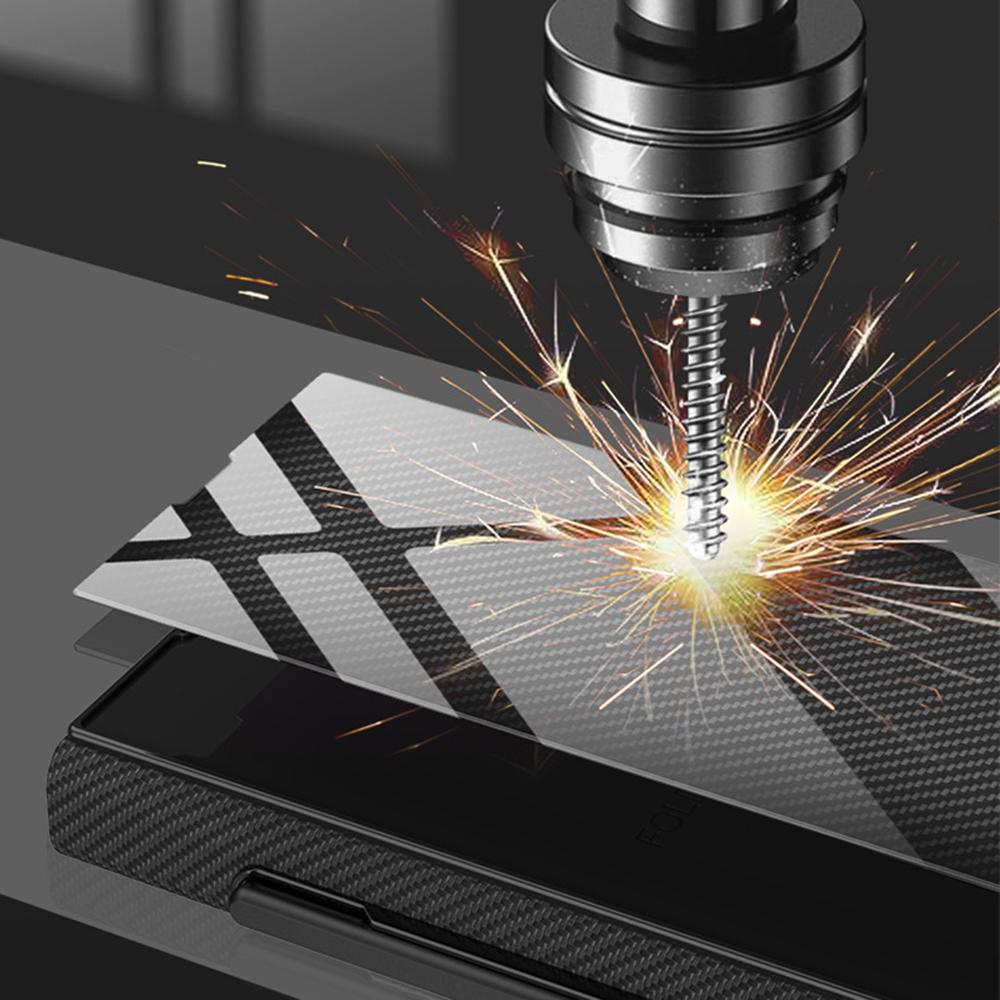 GKK Чехол для Samsung Galaxy Z Fold7 5G со слотом для стилуса, Жесткий ПК+ПУ+Закаленное стекло, Чехол для телефона