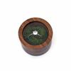 Luxury Small Jewelry Gift Packaging Round Wooden Wedding Ring Box with Window