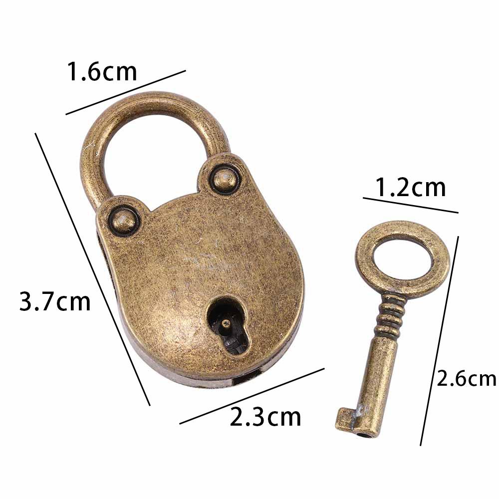 1 Set Archaize Mini with Key Lock Old Vintage Padlocks