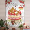 Rilakkuma  Korilakkuma Scooter Tapestry  Cute Pink Wall Hanging with SanX Characters Ideal for Cozy Bedroom  Kawaii Decor