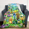 Pocket Monster Print Flannel Blanket High Quality Warm Comfortable Cover for All Seasons Perfect for Gifts Home Decor