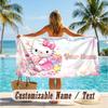 Custom Text Beach Towel, Soft Absorbent Swimming Multi-use TowelHello Kitty