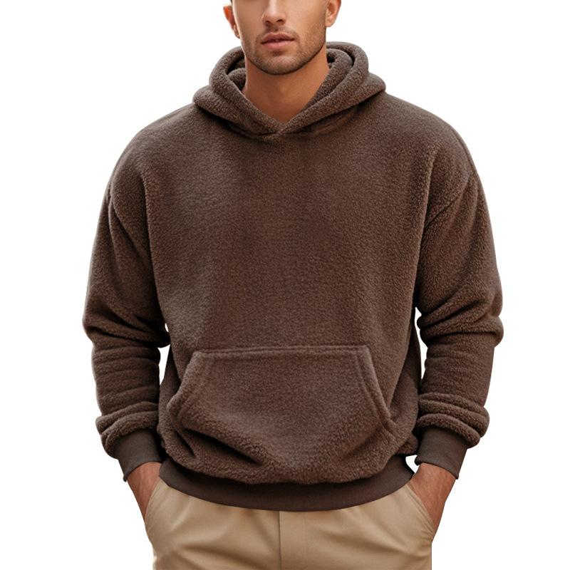 Men S Plus Size Loose Fit Hooded Pullover Sweatshirt For Winter