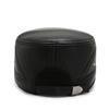 New Flat Top Hat Men's Casual Leather Hat Winter Cotton Warm and Cold Military Hat Men's Ear Protection Hat
