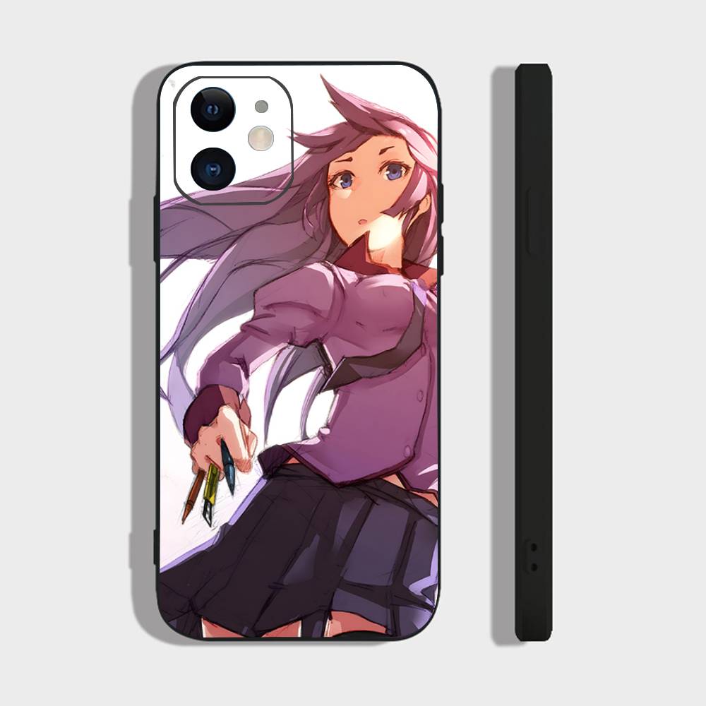 Чехол для телефона Senjougahara Hitagi из аниме Серия Monogatari Для iPhone 17 Air 16 15 14 13 Pro Max 11 12 Черный силиконовый чехол