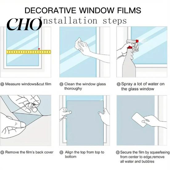 Reusable Static Cling Film Window Privacy Glass Sticker Adhesive-Free Opaque Decal Retro Colored Decor Easy Care for Bathrooms and Bedrooms