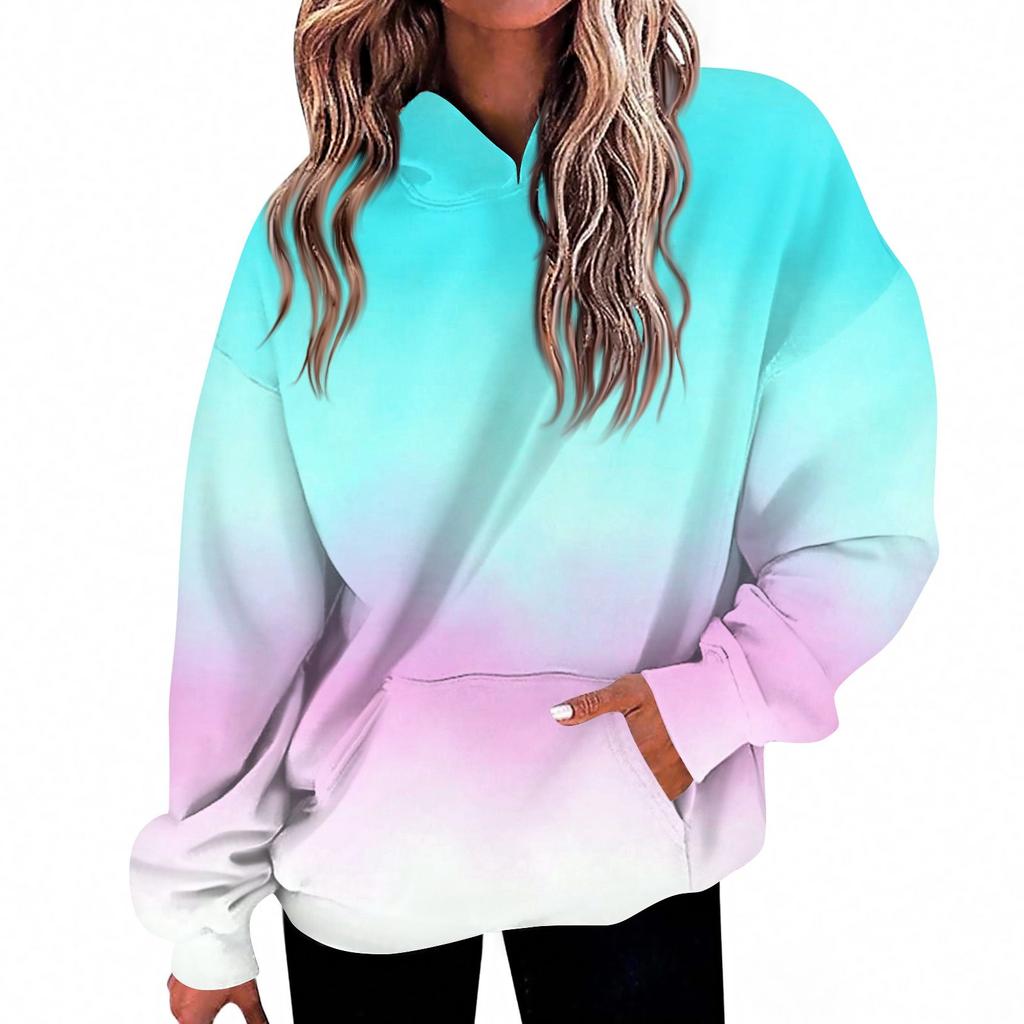 Женская мода Повседневный топ с V-образным вырезом и длинными рукавами с принтом