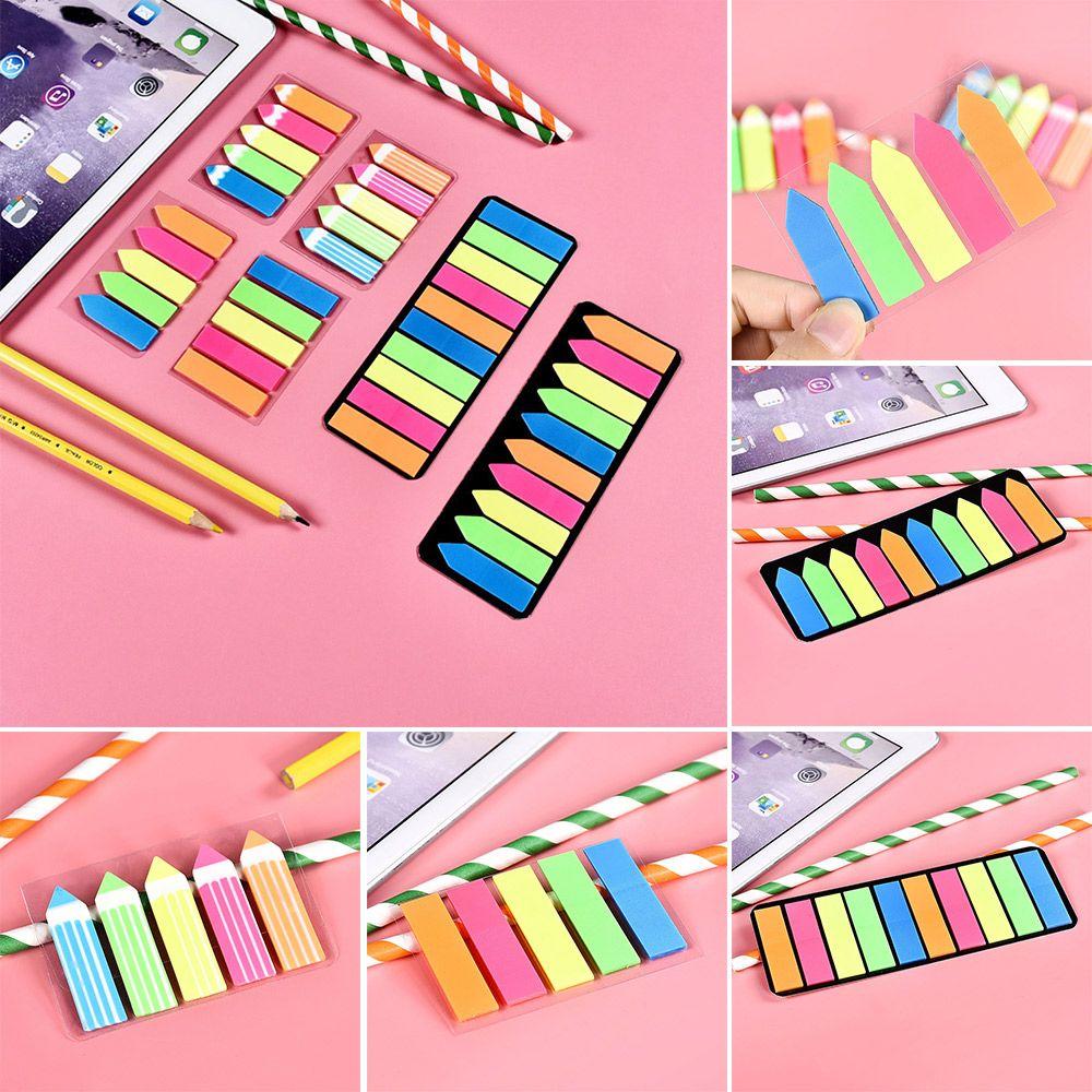 Strip Arrow Adhesive Sticky Notes Planner Stickers Fluorescent Notes Paper Sticker Bookmarks