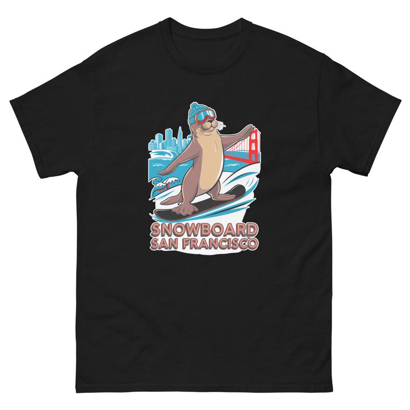 Snowboard San Francisco Seal Usa Snowboarding Animal T Shirt