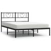 Metal Bed Frame with Headboard Black 120 x 200 cm