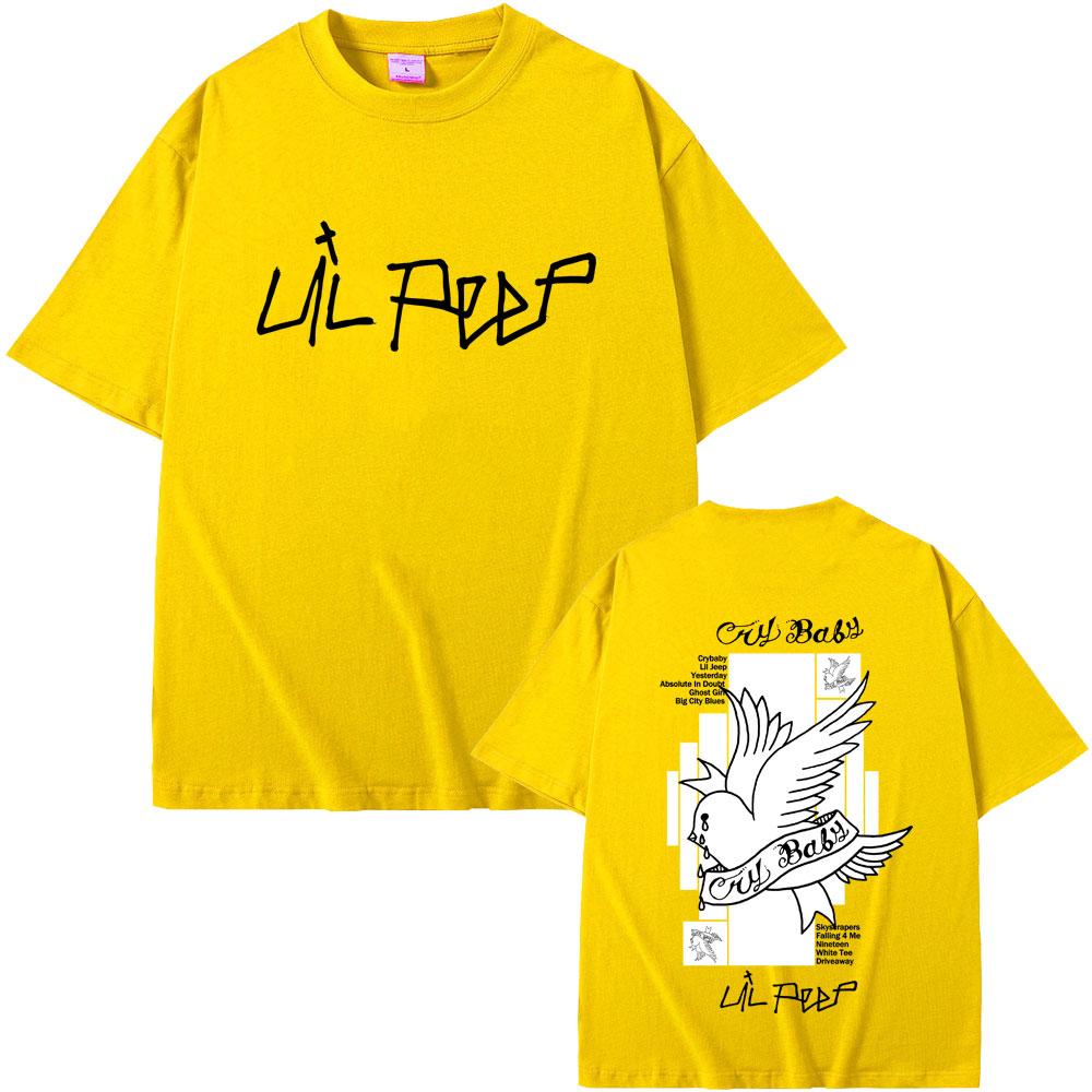 Rapper Lil Peep Crybaby Album Graphic T Shirt Men Women Hip Hop Fashion Tshirts Male Casual Vintage Oversized Short Sleeve Tees