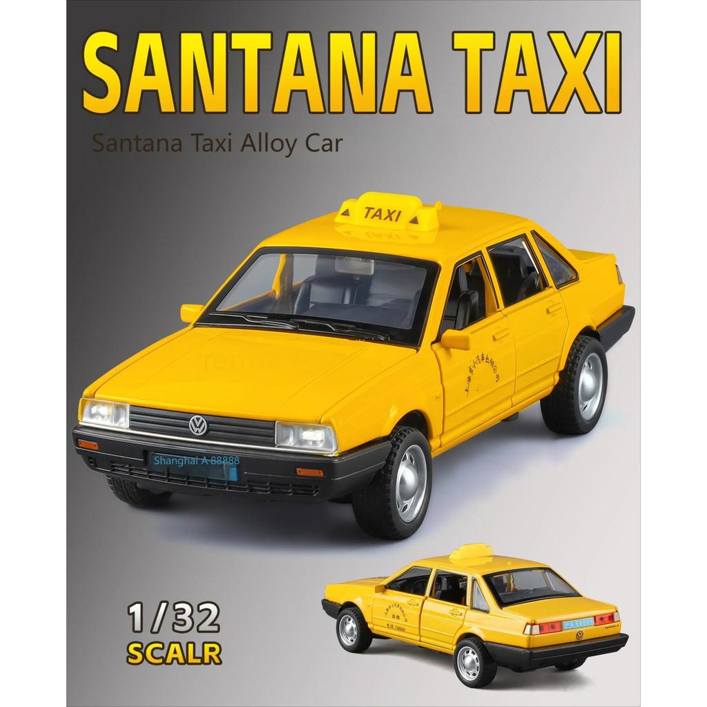 1/32 Volkswagen Santana Такси Металлическая Литая Модель Автомобиля Домашний Декор и Коллекционные Предметы Хобби Дисплей Украшения Праздничный Подарок
