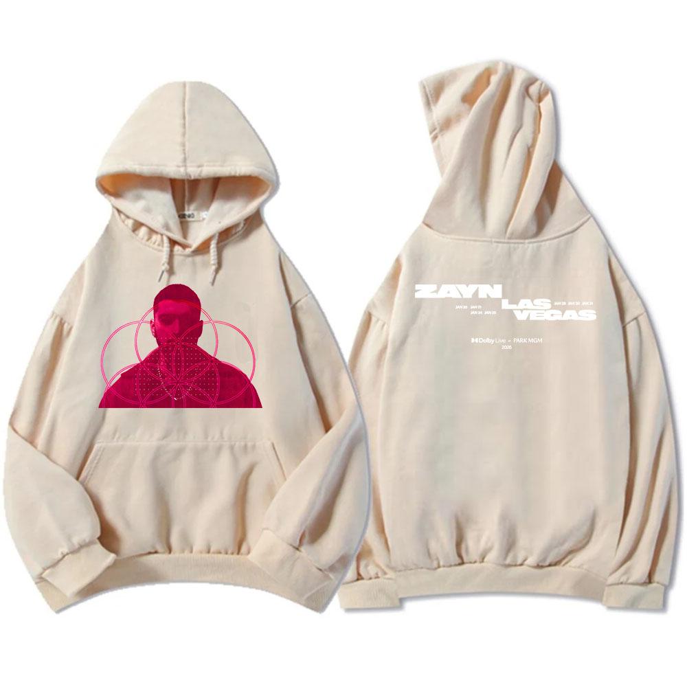 ZAYN's 2026 Las Vegas Hoodies Long Sleeve Fleece Winter Hooded Sweatshirts Loose Casual Men Women Pullover Unisex Streetwear Top