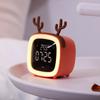 Cartoon Rabbit Ear Shape Rechargeable Digital Display LED Nigh Light Alarm Clock