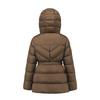 Womens Hooded Waist-Tied Down Jacket Slim Fit Warm Puffer Coat With Detachable Hood